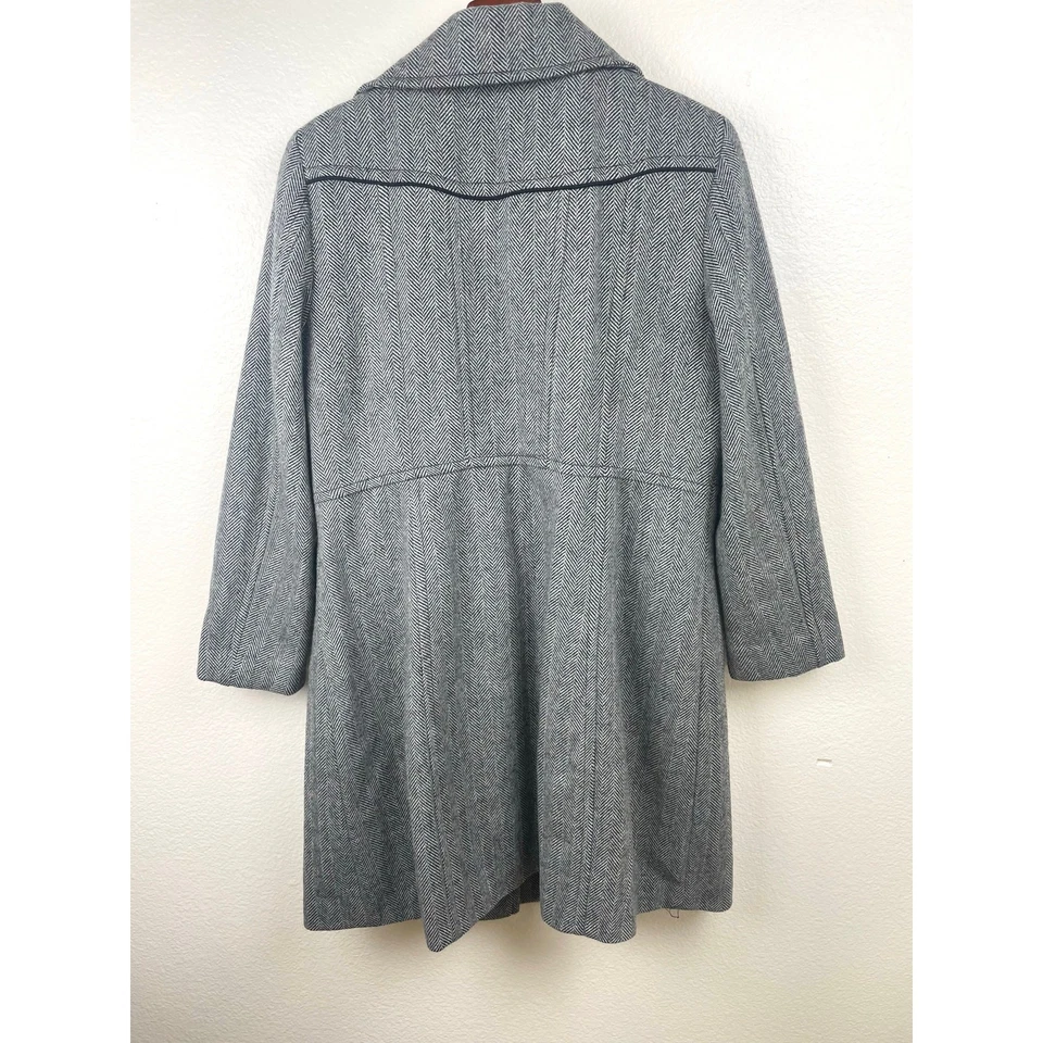 Abrigo de mujer Attention talla L lana espiga guisante clásico dinero antiguo coche preppy Foto 3 de 4