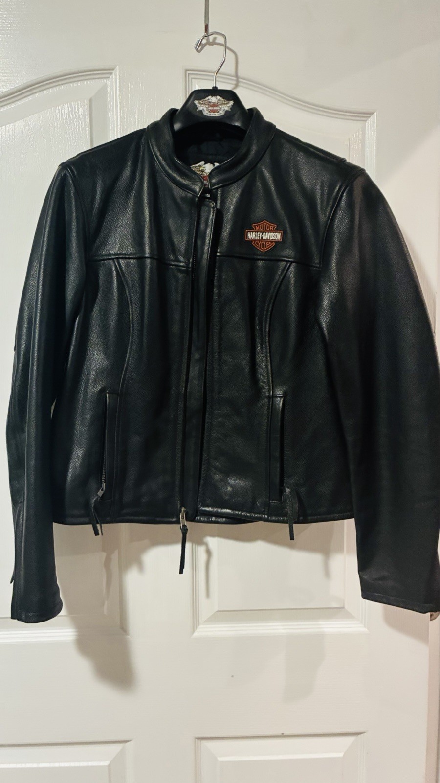 Women’s Harley Davidson Motorcycle Jacket Size Large  Logo Patch Genuine Leather