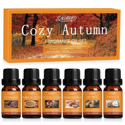 SALUBRITO Fall Fragrance Oils Set, Autumn Essential 2 Fl Oz (Pack of 1), 