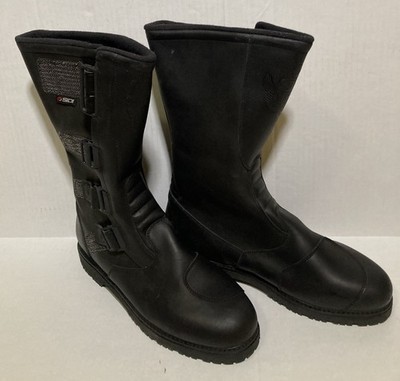Men's 13 Sidi On Road Sympatex Motorcycle Boots Black Leather Tall Italy Italian