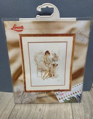 Lanarte Gezähltes Kreuzstich-Set ''Mädchen mit Hund'' 33826 Neu