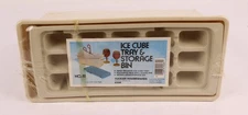 Vintage Ice Cube Storage Bin & 15 Cube Tray Kiddie Inc. New Sealed