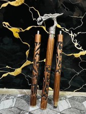 Dragon Head Vintage Walking Stick Wooden Cane Solid Brass Handle Gift