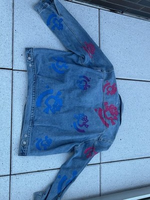 AUTHENTIC DENIM TEARS Men s Bstroy Denim Jacket (fits Like L) DM BEFORE BUYING