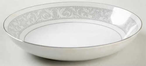 4 Imperial China Whitney W. Dalton 5671 Soup Bowl 7.6” Gray Scroll Platinum Trim