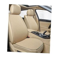 4PCS Car Seat Cover Pad, Breathable Auto Front Seat Bottom Cushion 4 PCS Beige