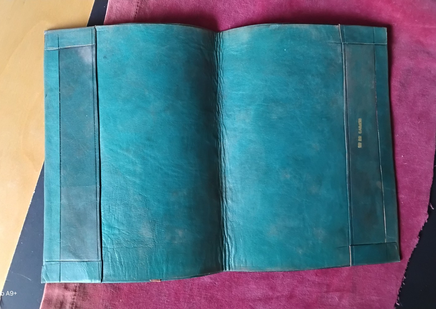 Vintage Moroccan Leather Book Cover 22 Carat (Karat) Gold Embossed~8.5 "x 6.25"