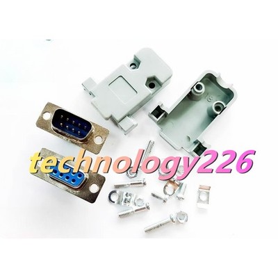 10PC Blue DB9 female/hole /DB9 male/pin /DB9 housing serial port plug RS232 #TT