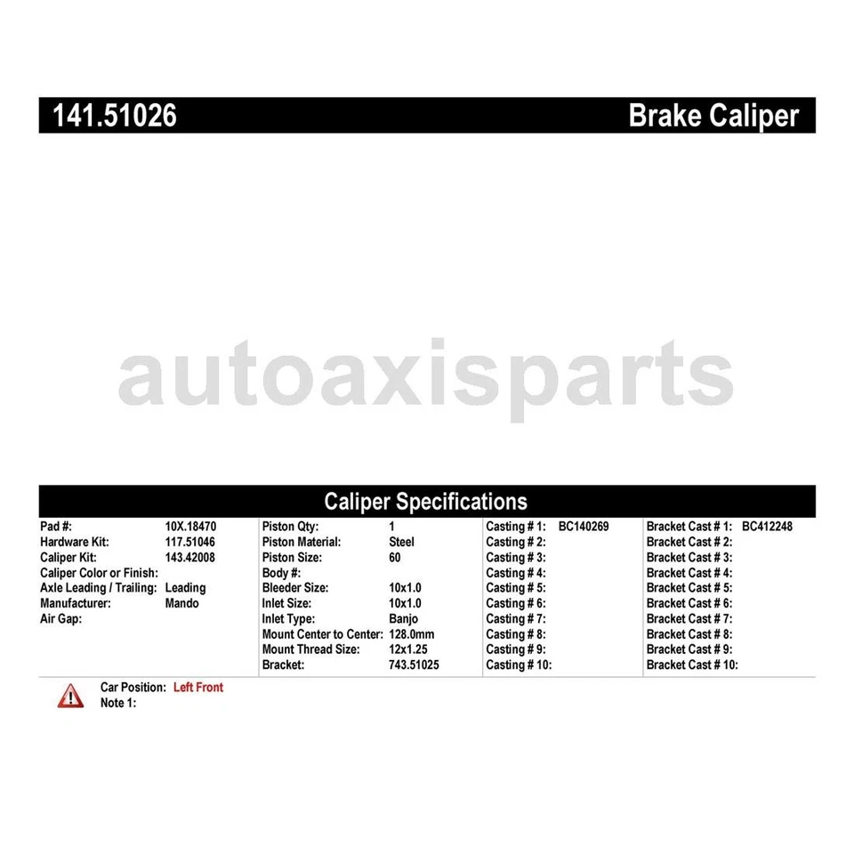 Pinza de freno de disco 2 piezas delanteras centradas para Hyundai Tucson 2016-2018 Foto 3 de 4