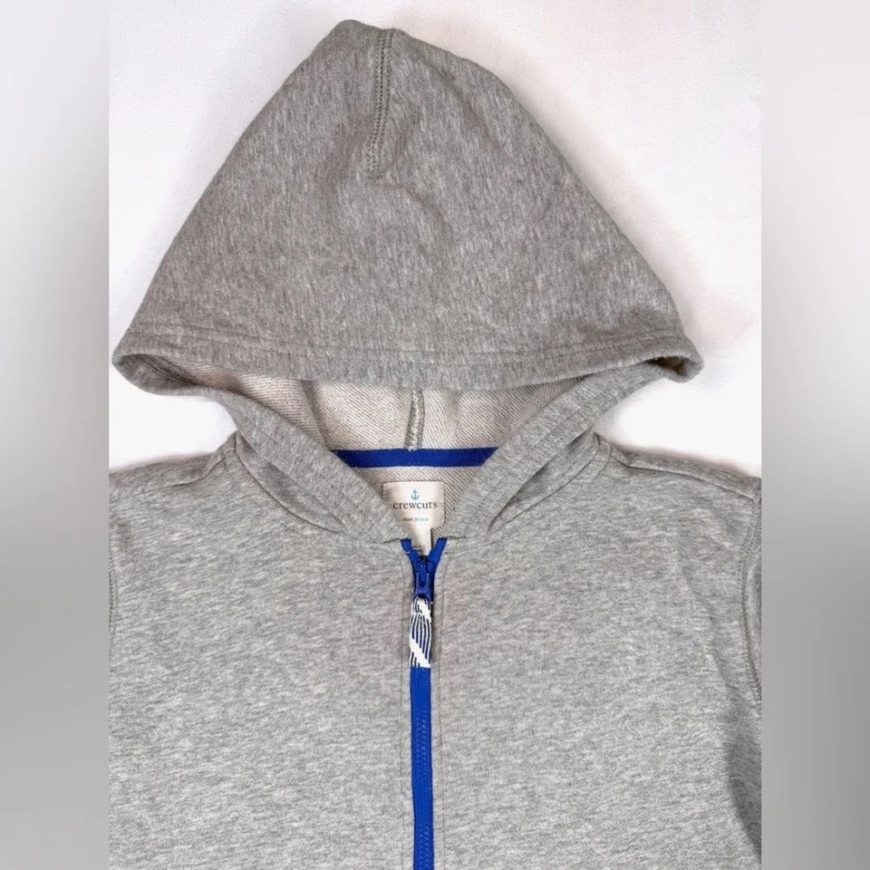 CREWCUTS Niños’ Gris Jaspeado Cremallera Completa Sudadera con Capucha Informal Otoño Básicos Talla Mediana 7-8 Foto 4 de 4