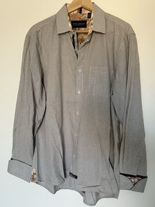 scott weiland dress shirts NWT ENGLISH LAUNDRY SCOTT WEILAND BLACK WHITE STRIPE Stretch Shirt 2xl XXL XL