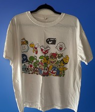 Vintage Jerzees White Graphic Super Mario Brothers Short Sleeve T Shirt Size L