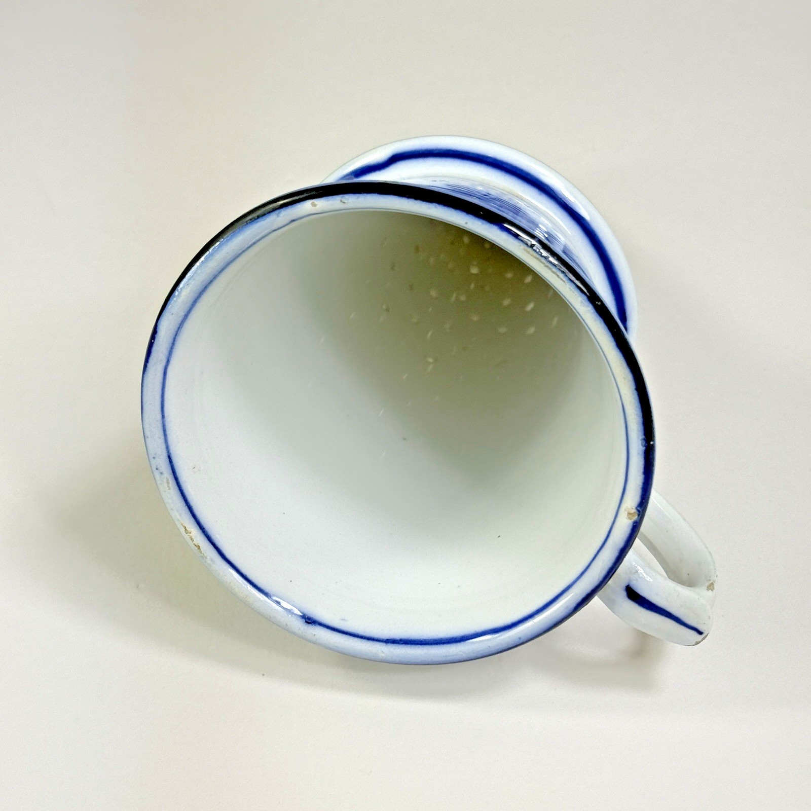 Antique Blue Onion Handled Funnel Strainer Coffee Tea Colander Cone