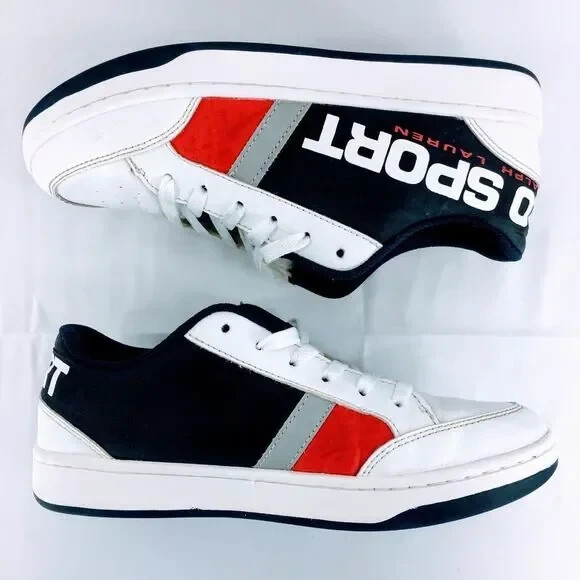 SAOLA Polo Ralph Lauren Sport Giovani Belden Sneaker Colore Bianco Blocco Sintetico Taglia 6