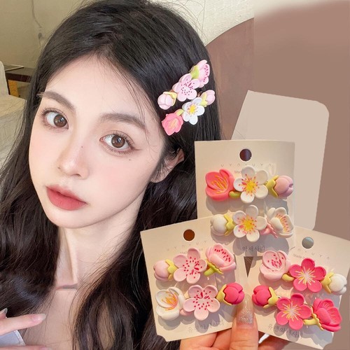 1 Stück Rosa Blume Haarspange Gebrochene Pony Haarspange Haarspange Diy ≌
