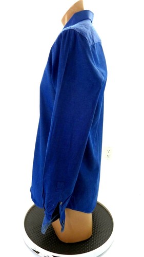 KENNETH COLE REACTION MENS BLUE DENIM LOOK SLIM FIT SHIRT SIZE 15.5 34/35 - Picture 2 of 4