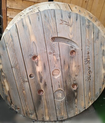 Aufbereitete Kabeltrommel Trommel Top (125cm) rustikale Holz Kabeltrommel Ende OHNE BEINE 