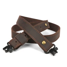 TOURBON Leather Rifle/Shotgun Sling Strap  Gun Carrying with Swivels