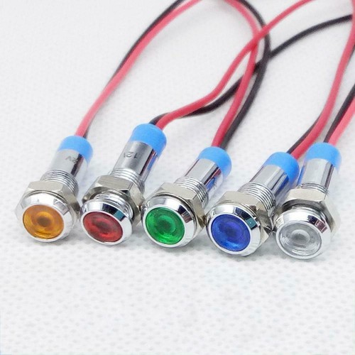 LED Indicator Warning Signal Light 8mm Thread 6V 12V Panel Mount 1X 220V New - Picture 6 of 14