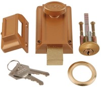 First Watch Security Polished Brass Door Night Bolt And Locking Cylinder Steel First Watch Security Polished Brass Door Night Bolt And Locking Cylinder Steel