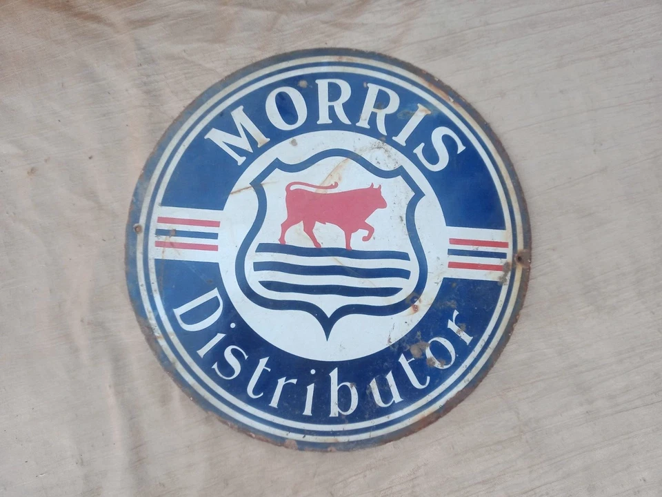 Фарфоровая эмалированная вывеска Morris размер 12 дюймов