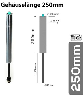   OFFICEWORLD Gasfeder Gasdruckfeder Kompakt 250 Bürostuhl Drehstuhl Chefsessel