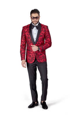 red jacket black lapel