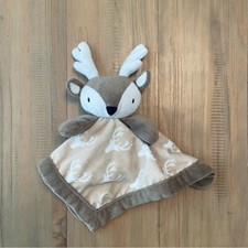 Levtex Baby Lovey Reindeer Deer Security Blanket Brown White Soother Nursery