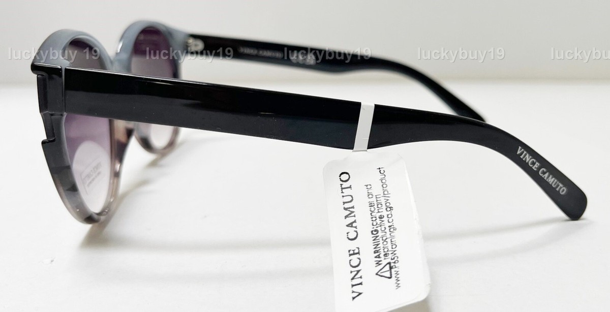 Vince Camuto vc1061 black and Gray‎ multi fade lens sunglasses new Vince Camuto VC1061 OX Round Sunglasses Shiny Black Frame  main image 3