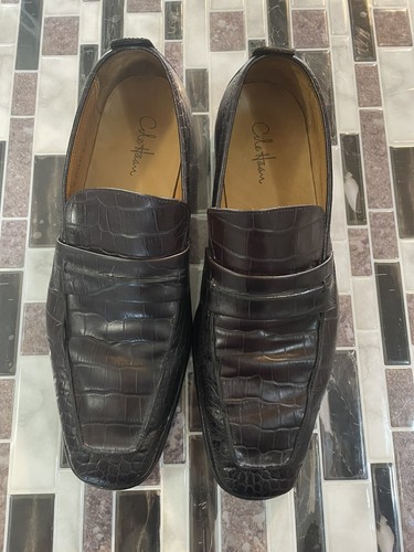 COLE HAAN Brown Crocodile Alligator Men 