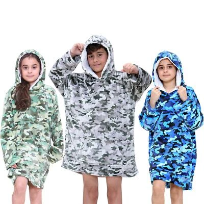 A2Z 4 KIDS® Kinder Mädchen Jungen Oversize Hoodie Kuschel Camoflage superweiche Fleecedecke