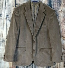 Alan Flusser Corduroy Blazer 46L Brown Sport Coat Jacket Preppy Academia Office
