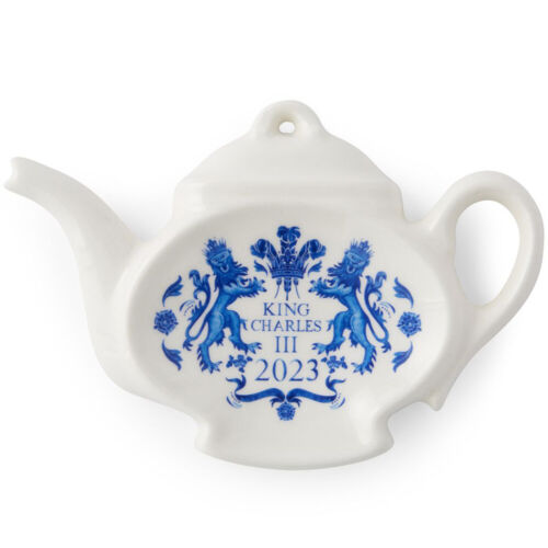 Spode King Charles III torebka na herbatę schludna koronacja limitowana edycja ceramiczna UK - Zdjęcie 1 z 6