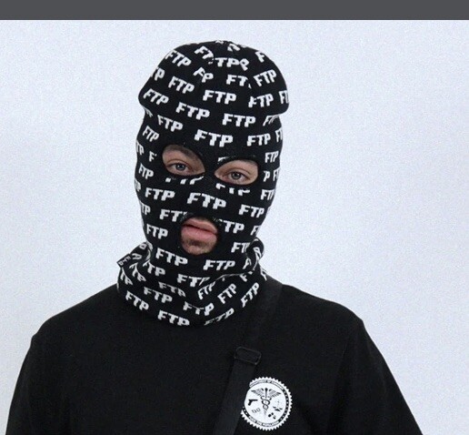 FTP,All Over Logo Ski Mask,3 Whole Ski Mask, F**k The Population