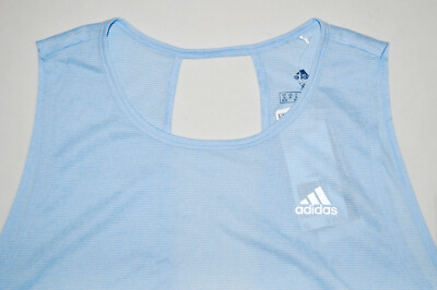★ adidas★ Tank top glow blue KD2293 NWT adidas Women's Glow Blue Heather Own The Run Cooler Tank