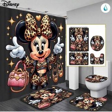 Disney Cartoon Shower Curtain Set, Disney Cartoon Toilet Seat Cover Set