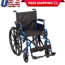 Lightweight Wheelchair With Flip-Backs Arms  Swing-Away Footrests Portable
