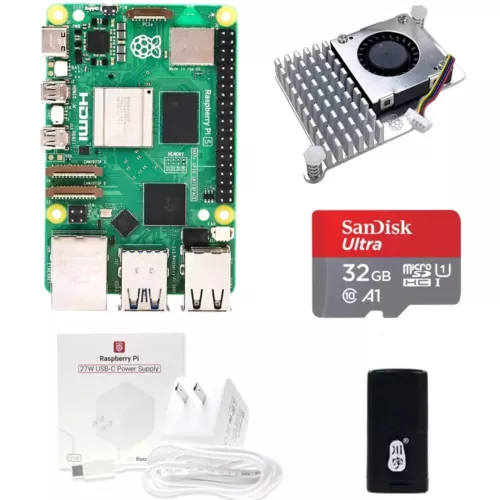 Raspberry Pi 5 (2/4/8/16gb) Kit - Official Active Cooler, 27W PSU, 32G SD Card