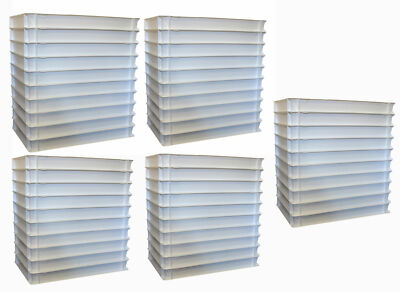 50 Pizzaballenbox weiß Euronormbox Pizzabox Kunstoffkiste 60x40x7 cm Gastlando