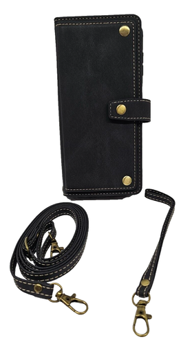 Funda billetera teléfono para Samsung Galaxy A14 con correas color negro. - Imagen 4 de 5
