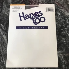 Silky Hanes Too Control Top Pantyhose Style H59 Barely Black Size CD SILKY SHEER