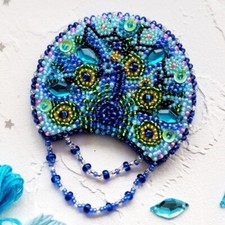 Kit da ricamo con perline di pavone - set per gioielli con spille fatte a man...