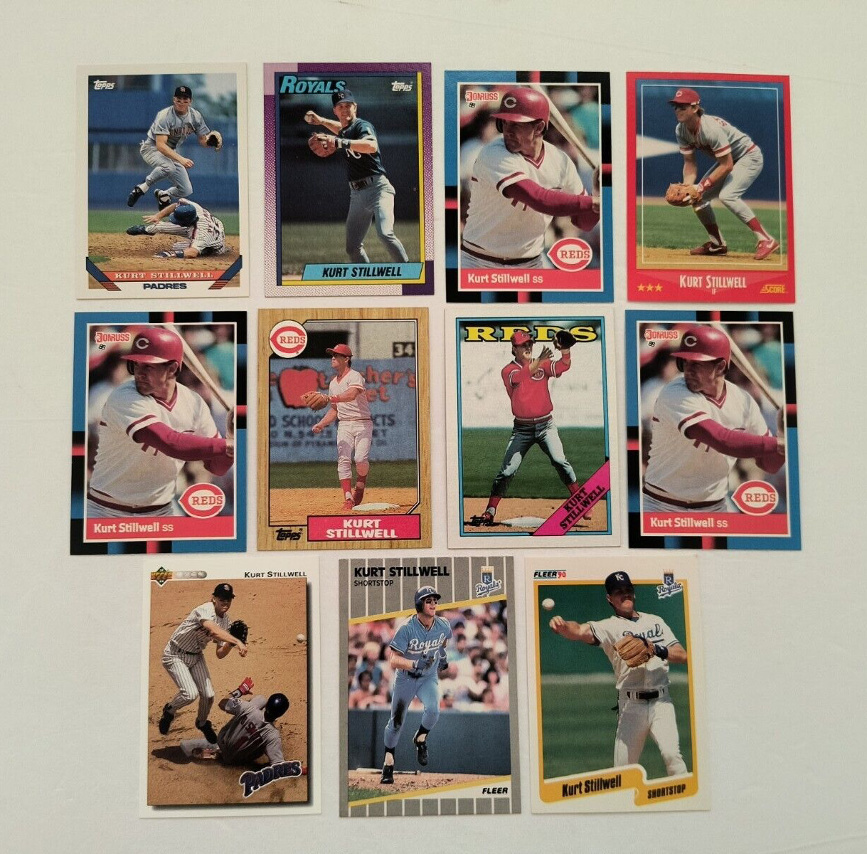 Rookie Card Rc Kurt Stillwell 1987 Topps 623 1988 Donruss Reds Royals Padres Lot