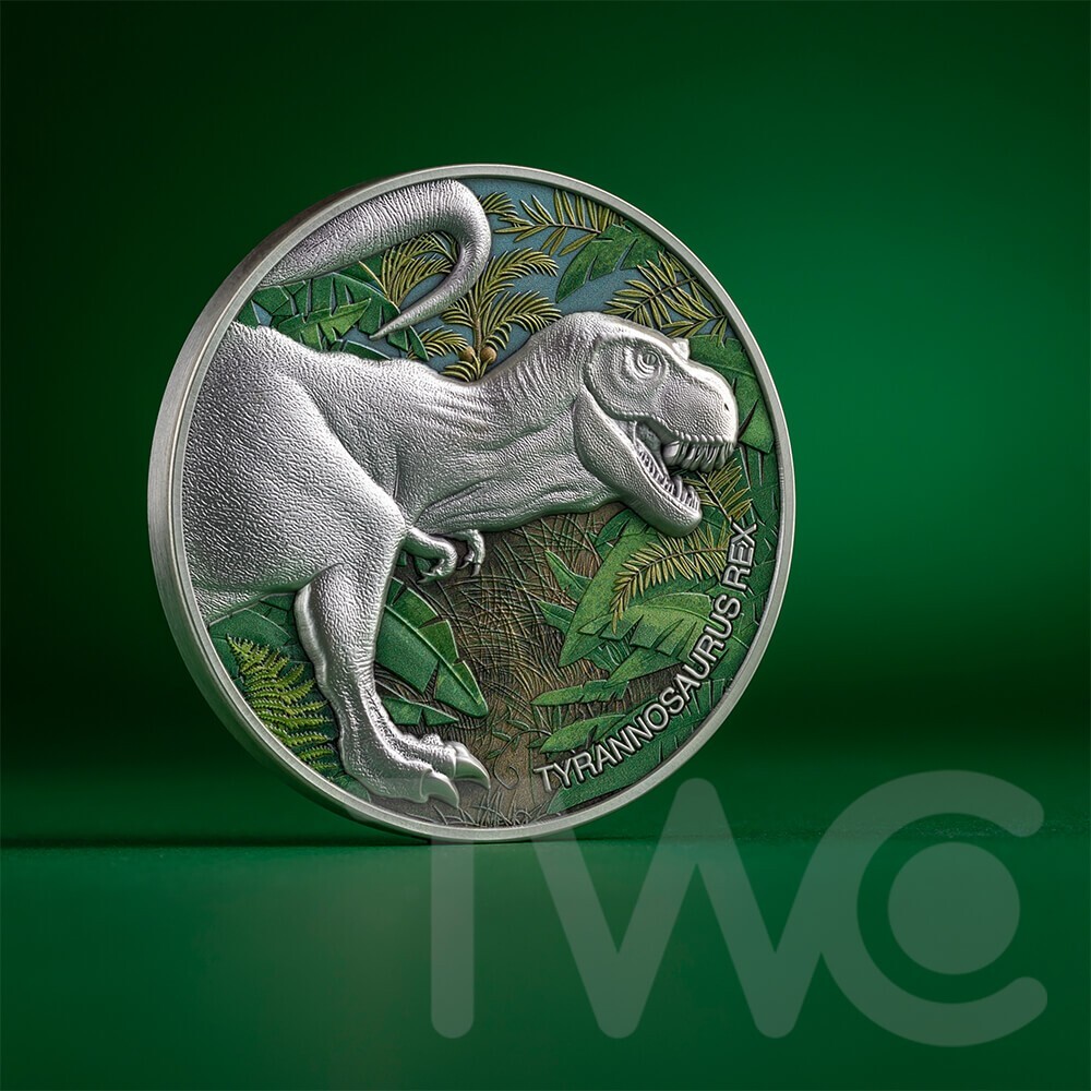 Tyrannosaurus Rex Special Edition Lost World 2 oz Silver Coin CFA Cameroon 2024-image