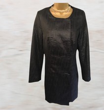 Philosophy Blues, Black Original Long Quilted Jacket Uk 10/12 Us 6/8 Eu 38/40 Bn