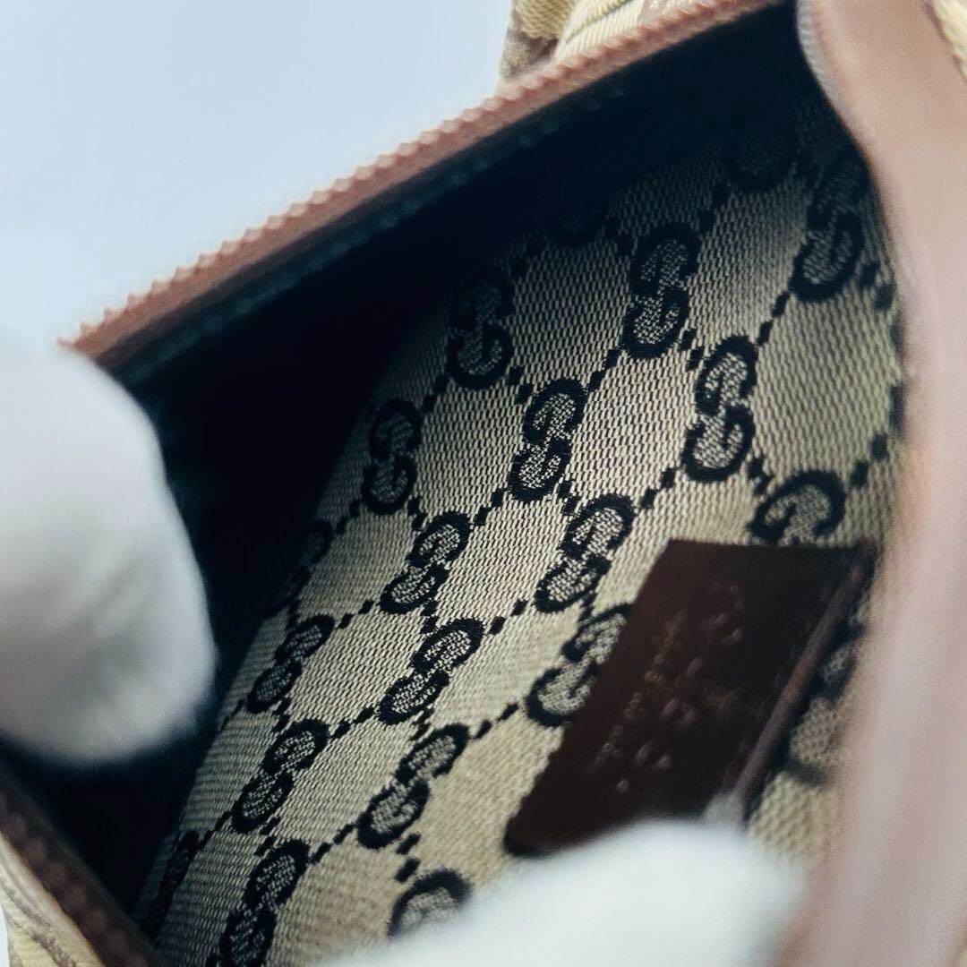 Auth GUCCI Waist Pouch Bum Bag Beige Brown Leather Canvas Auth GUCCI Waist Pouch Bum Bag Beige Brown Leather Canvas