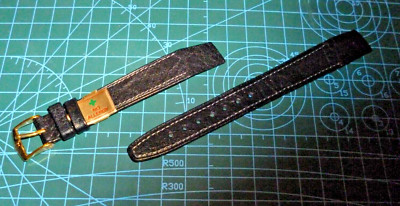 MEN'S HIRSCH BLACK 16mm OPEN ENDED CAMEL GRAIN WATCH STRAP ONLY £27.99