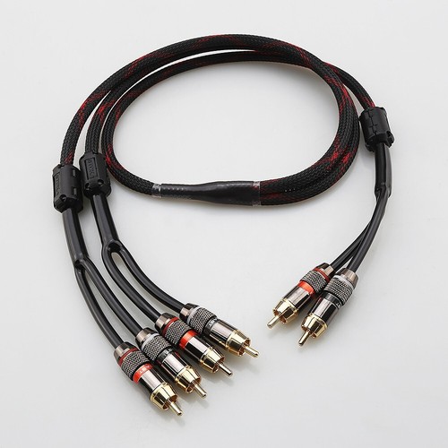 Gold Plated RCA Plug Splitter Hifi Extension Cable 2 Male to 4 Male RCA Adapter - Afbeelding 11 van 11