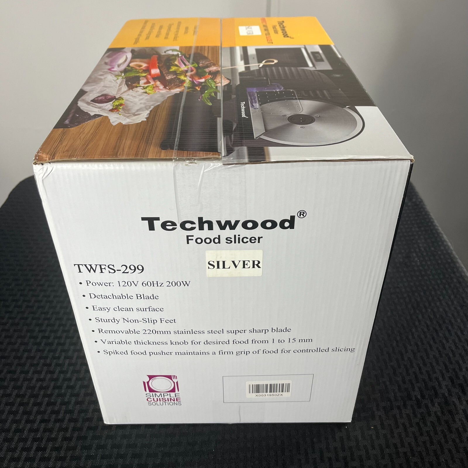 Techwood Electric Food Slicer TWFS299 Silver Removable 8.6" Blade