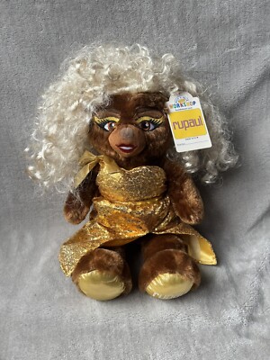 BABW Build A Bear RuPaul Drag Race Queen Bär + Kleid weiches Plüschtier mit Etikett